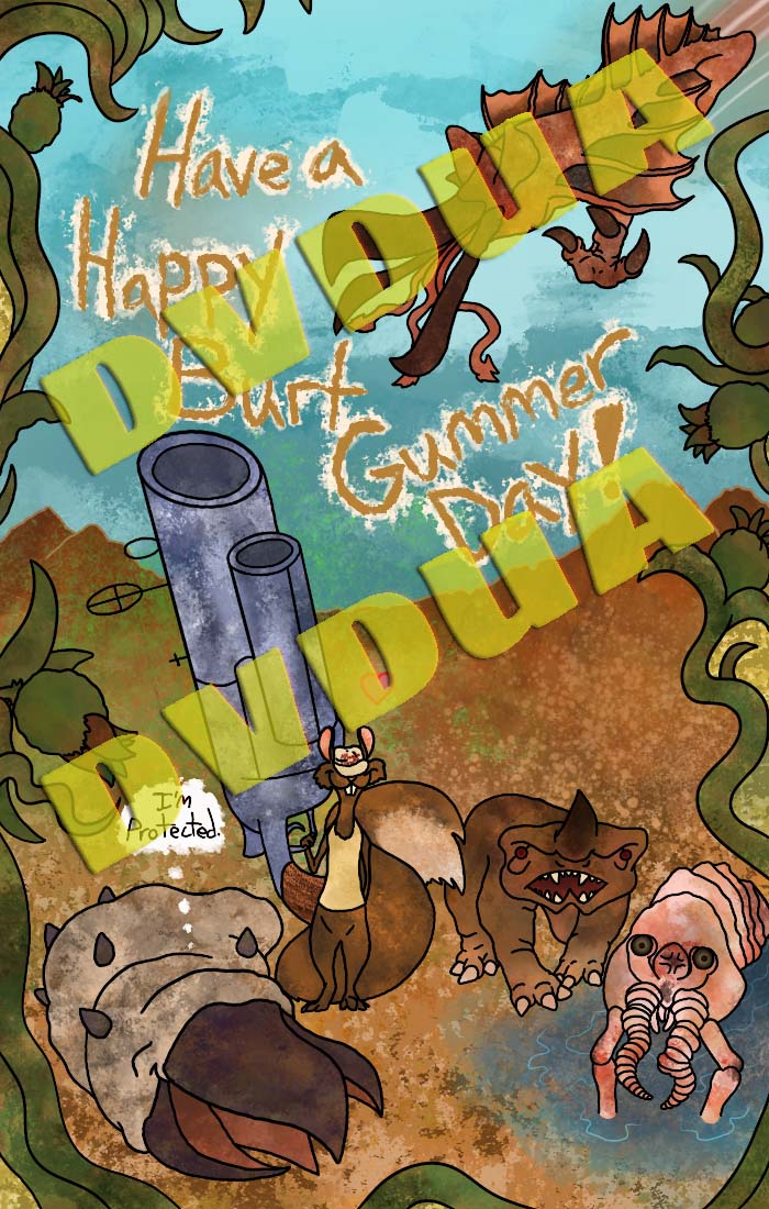 (image for) Original Artwork Print: Happy Burt Gummer Day, Tremors Fans!